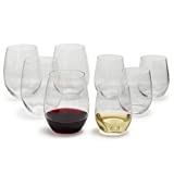 Copas de vino Riedel o Chardonnay y Cabernet Stemless 5414/50, juego de 8, transparente